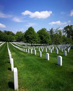 View of cemetery against sky