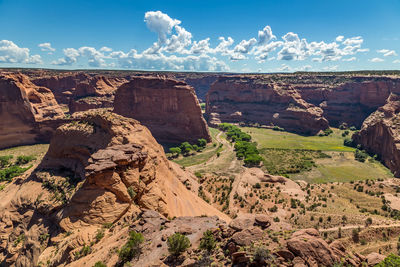 Scenic view of canyon de chelly on sunny day