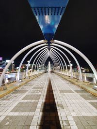 View of empty bridge at night