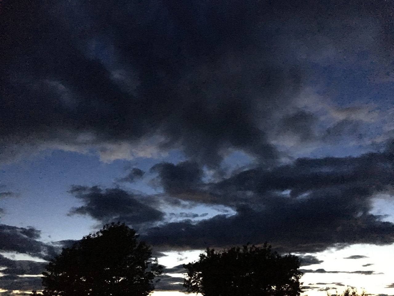 sky, tree, cloud - sky, low angle view, beauty in nature, nature, scenics, no people, tranquility, tranquil scene, silhouette, outdoors, day, storm cloud