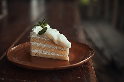 Close-up of cake on table