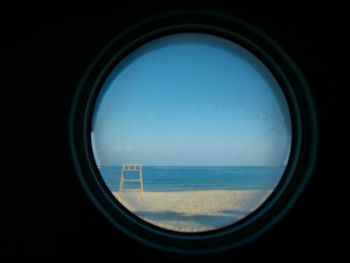 View of sea against blue sky