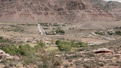 Aerial view of a desert