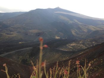 Scenic view of mount etna