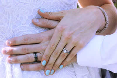 Cropped image of woman holding hands