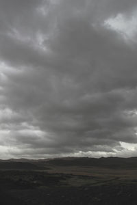 Storm clouds over field