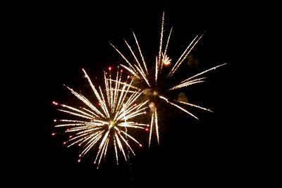 Low angle view of firework display against sky at night