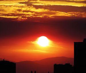 Scenic view of dramatic sky during sunset