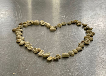 Close-up of heart shape carved on wall