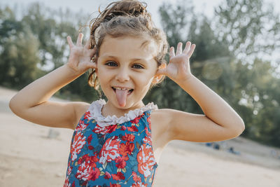 Portrait of a girl smiling