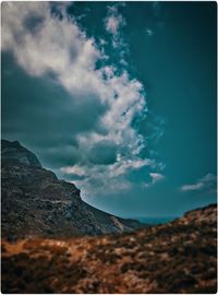 Scenic view of land against sky