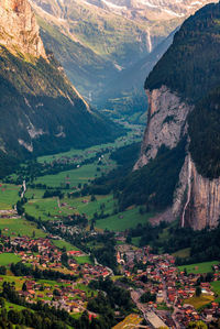 Aerial view of landscape and mountains