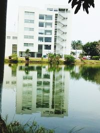 Reflection of building on lake