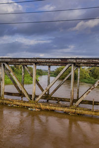 Bridge over river against sky