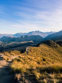 Scenic view of mountains against sky