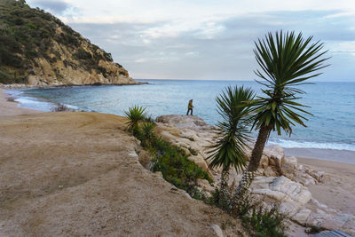 Scenic view of beach against sky
