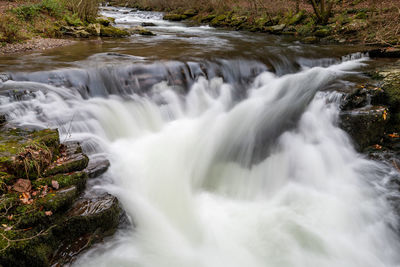 Scenic view of waterfall