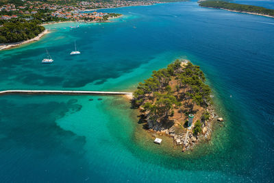 High angle view of sea