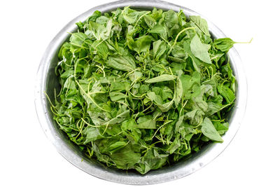 High angle view of salad in bowl