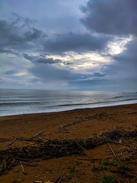 Scenic view of beach against sky