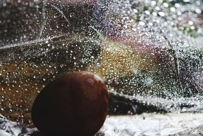 Close-up of wet glass