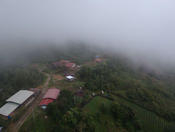 High angle view of landscape against sky