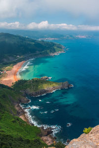 High angle view of sea against sky
