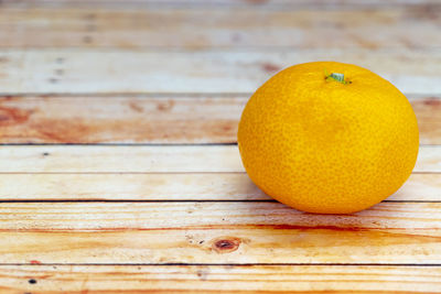 Close-up of orange on table