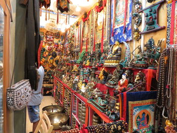 Panoramic shot of market stall for sale