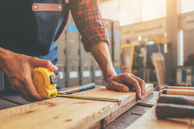 Man working on table