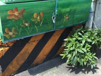 Fuse box with painted flowers