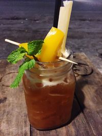 Close-up of drink on table