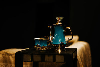 Close-up of wine glass on table