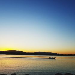 Scenic view of sea against sky at sunset