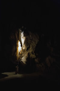 Close-up of illuminated cave