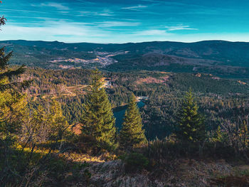 High angle view of landscape against sky