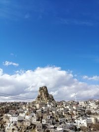 Townscape against blue sky