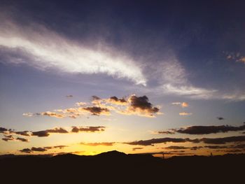 Low angle view of sky during sunset