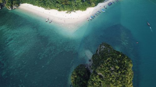 High angle view of sea