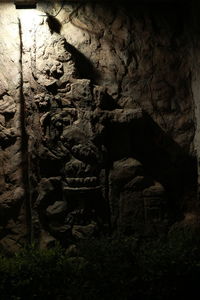 Close-up of rock formation in cave