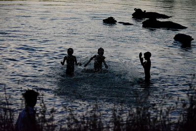 People at sea shore