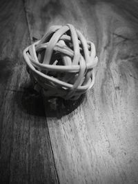 High angle view of bread on table