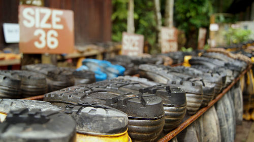 Close-up of spices for sale at market