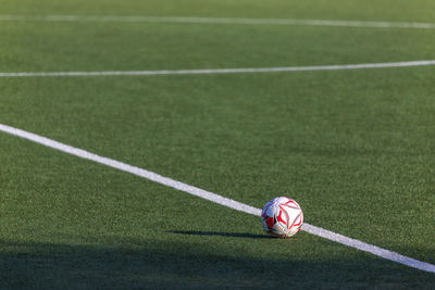 Soccer ball on playing field