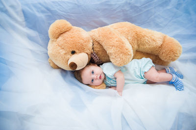 Close-up of stuffed toy on bed