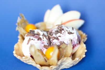 Close-up of dessert in plate