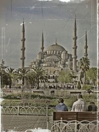 Built structures against the sky