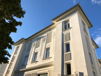 Low angle view of building against clear sky