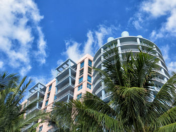 Low angle view of modern building against sky