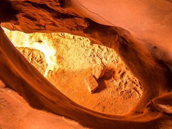 Low angle view of rock formation in cave